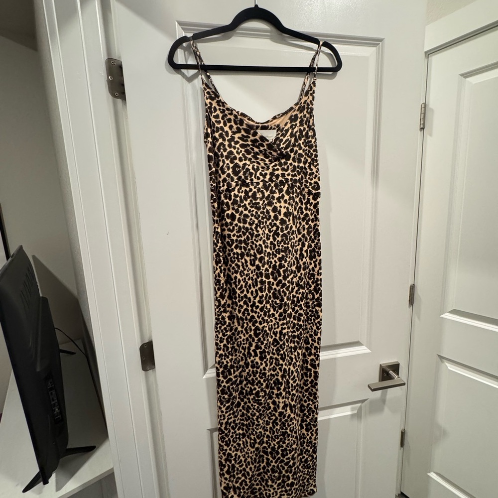 Anthropologie Leopard Print Slip Dress